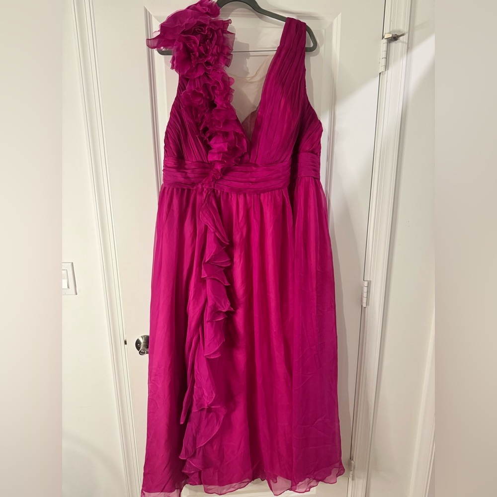 Elegant Pink formal dress . Custom made with measurements equating to size 18 .